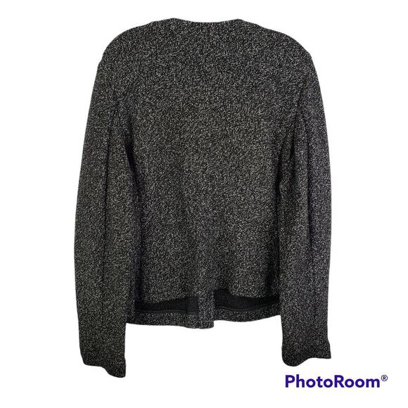 Talbots Blazer Women's Size 14 Long Stretch Knit Black Sparkle Holiday Glitter - Picture 3 of 5